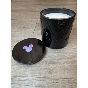 Disney Mickey Mouse Black Candle With Lid Holographic Detail 10 oz Black Currant